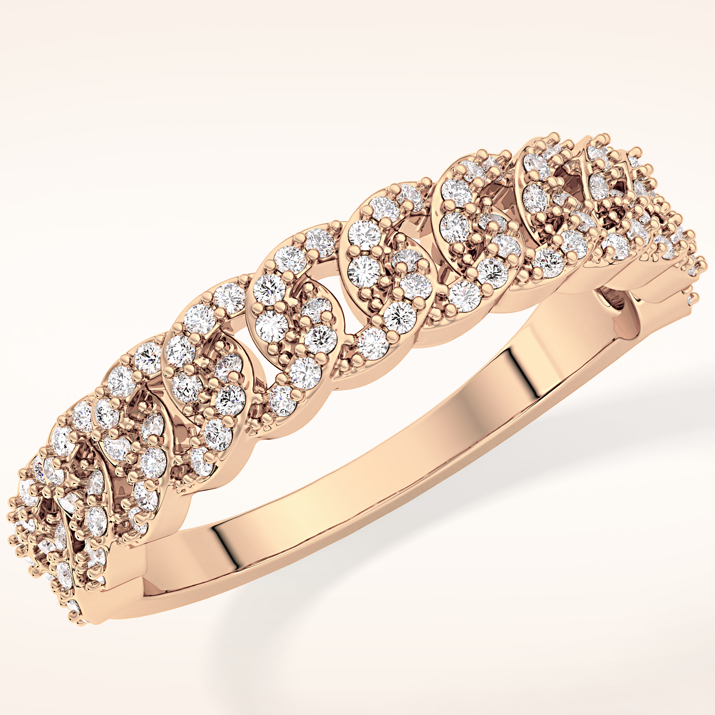 0.37 TCW Round Shaped Moissanite Half Eternity Wedding Band