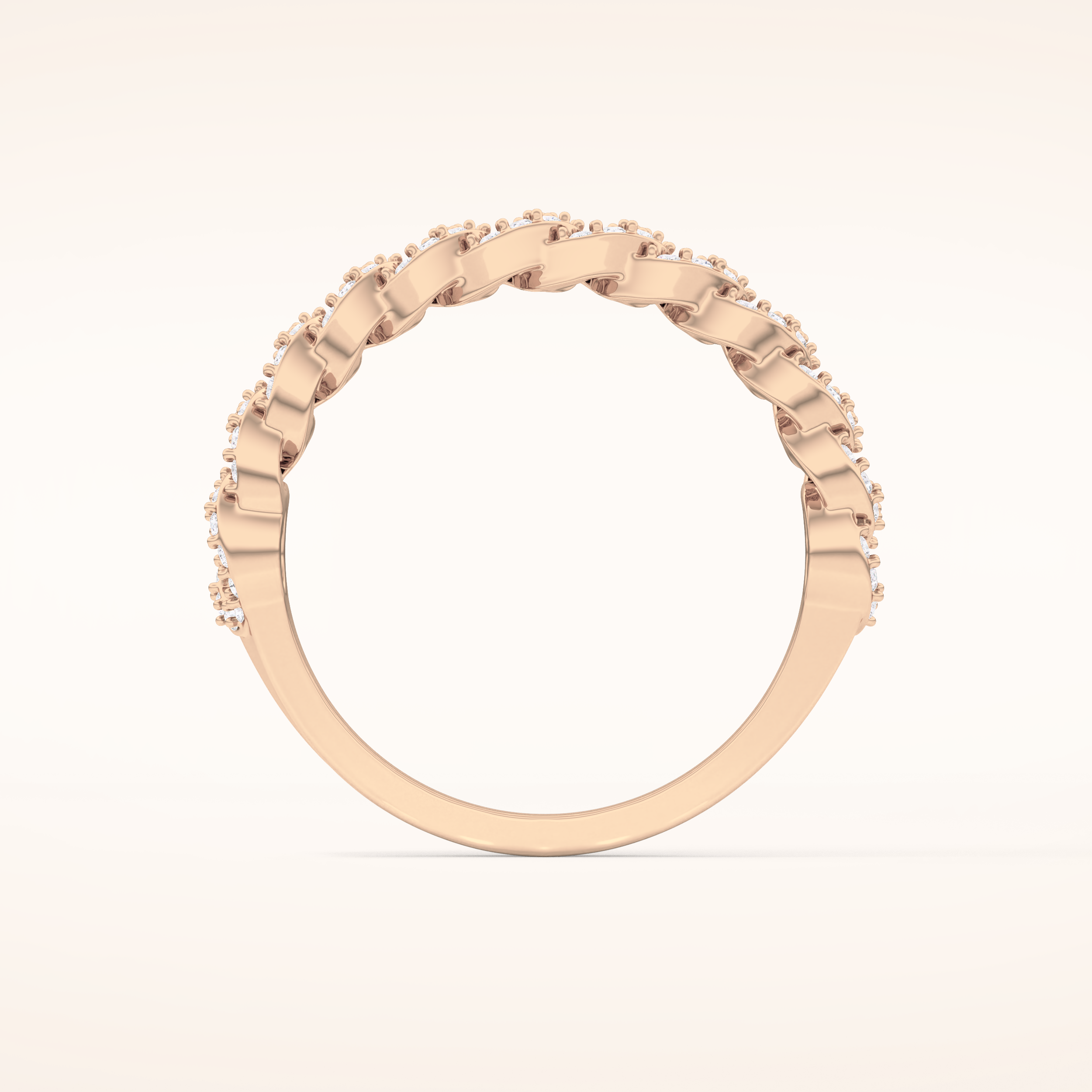0.37 TCW Round Shaped Moissanite Half Eternity Wedding Band