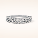 0.37 TCW Round Shaped Moissanite Half Eternity Wedding Band
