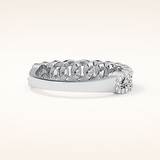 0.37 TCW Round Shaped Moissanite Half Eternity Wedding Band