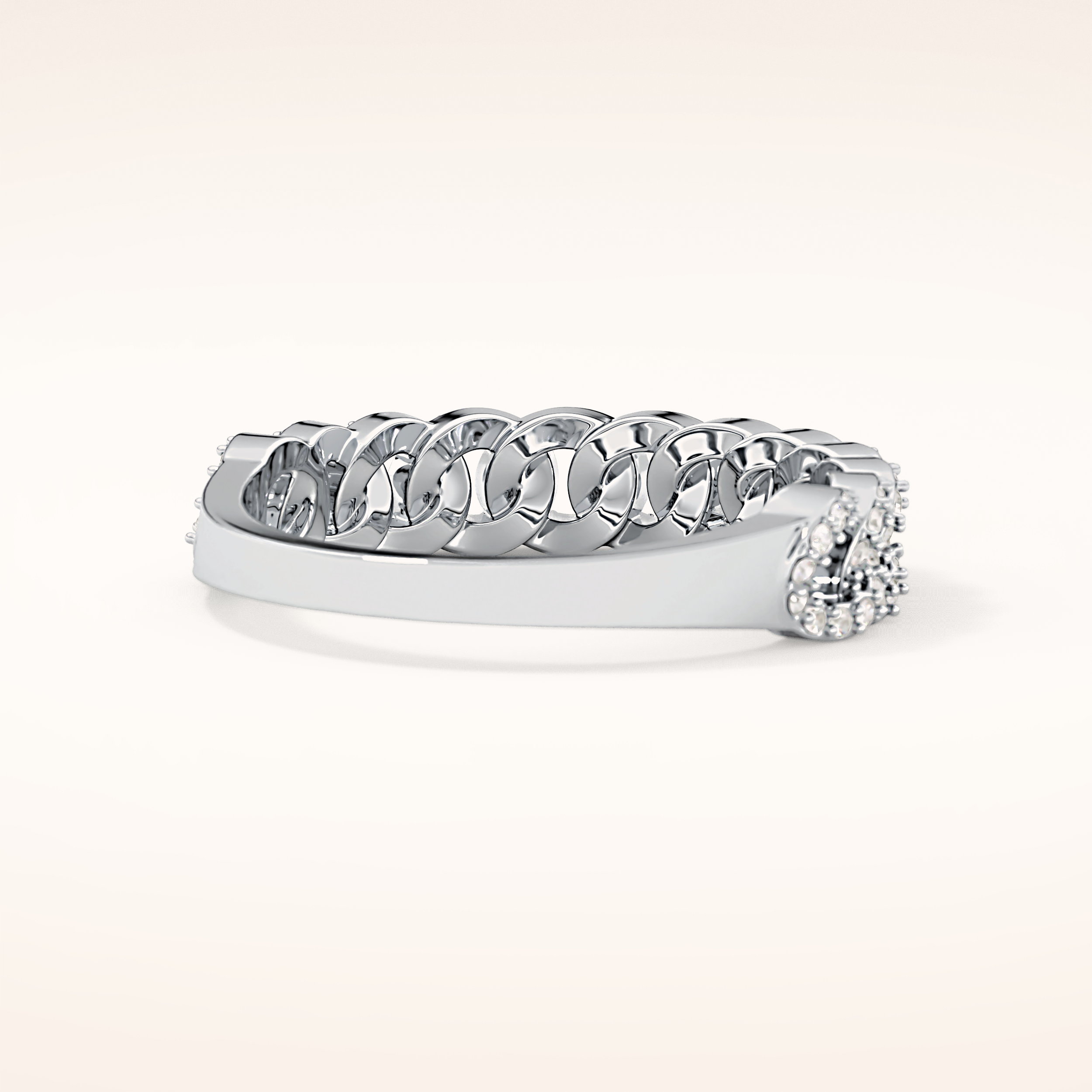 0.37 TCW Round Shaped Moissanite Half Eternity Wedding Band