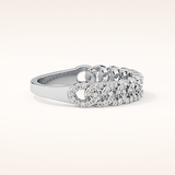 0.37 TCW Round Shaped Moissanite Half Eternity Wedding Band