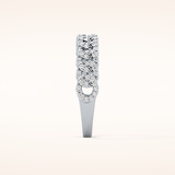 0.37 TCW Round Shaped Moissanite Half Eternity Wedding Band