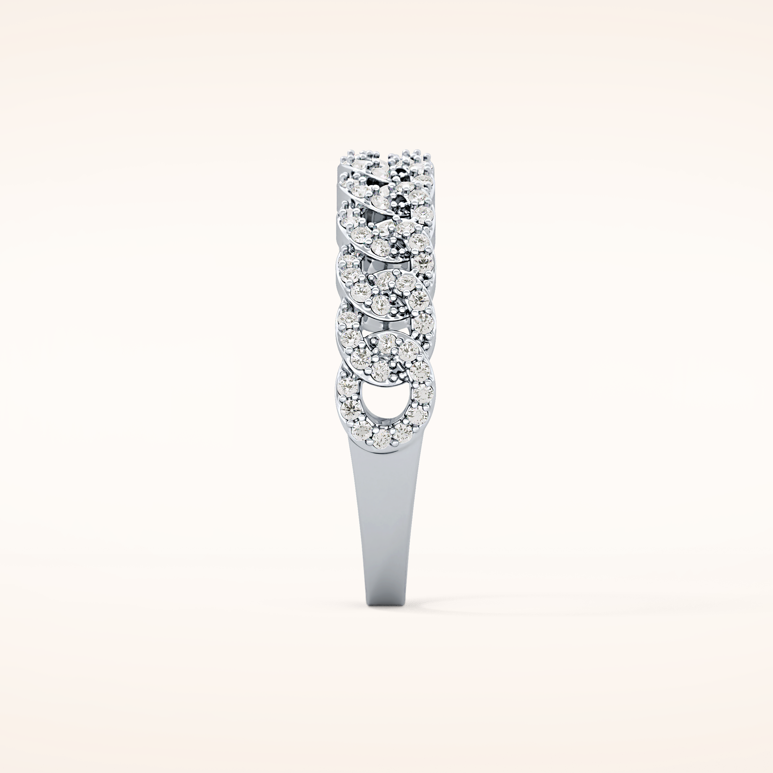 0.37 TCW Round Shaped Moissanite Half Eternity Wedding Band