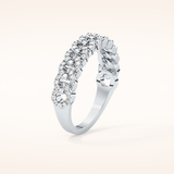 0.37 TCW Round Shaped Moissanite Half Eternity Wedding Band