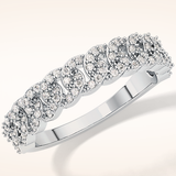 0.37 TCW Round Shaped Moissanite Half Eternity Wedding Band