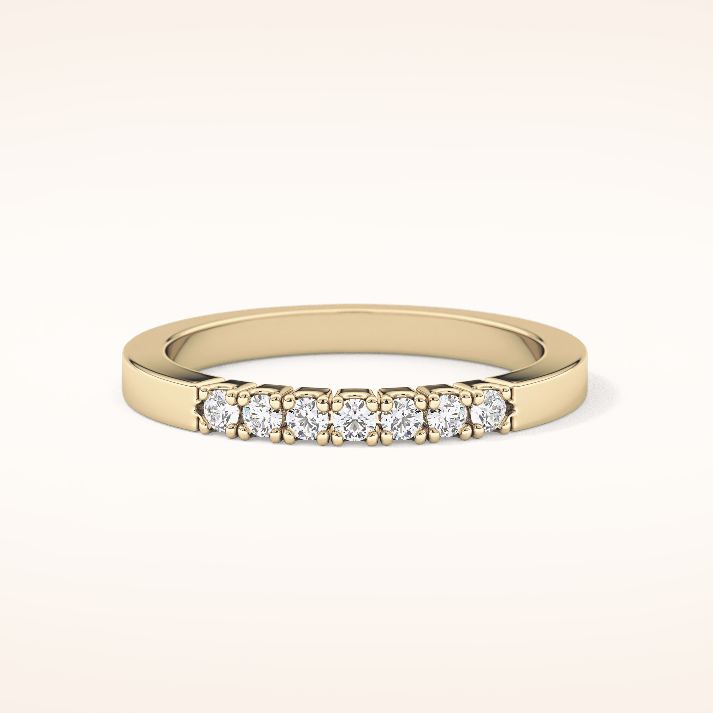 0.24 TCW Round Shaped Moissanite Multi Stone Wedding Band