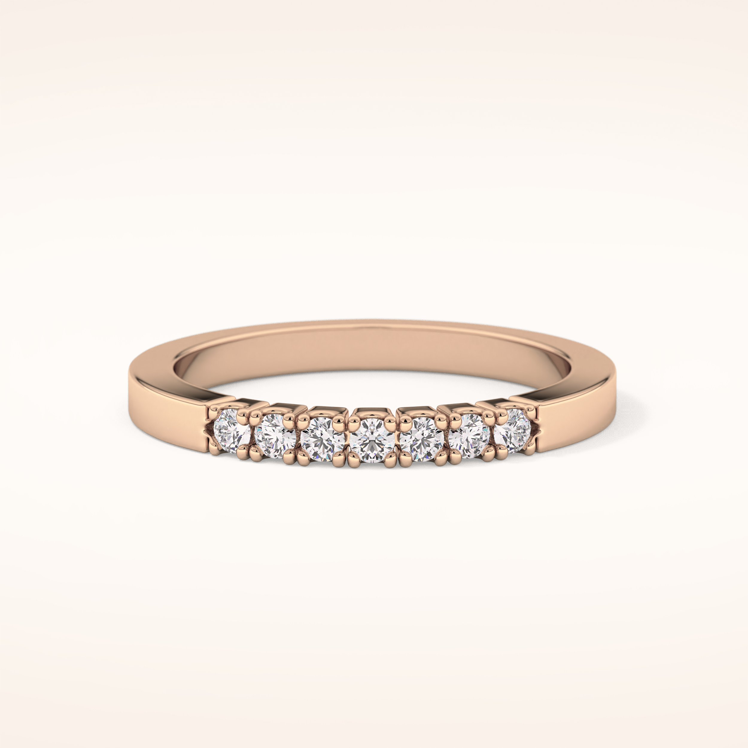 0.24 TCW Round Shaped Moissanite Multi Stone Wedding Band