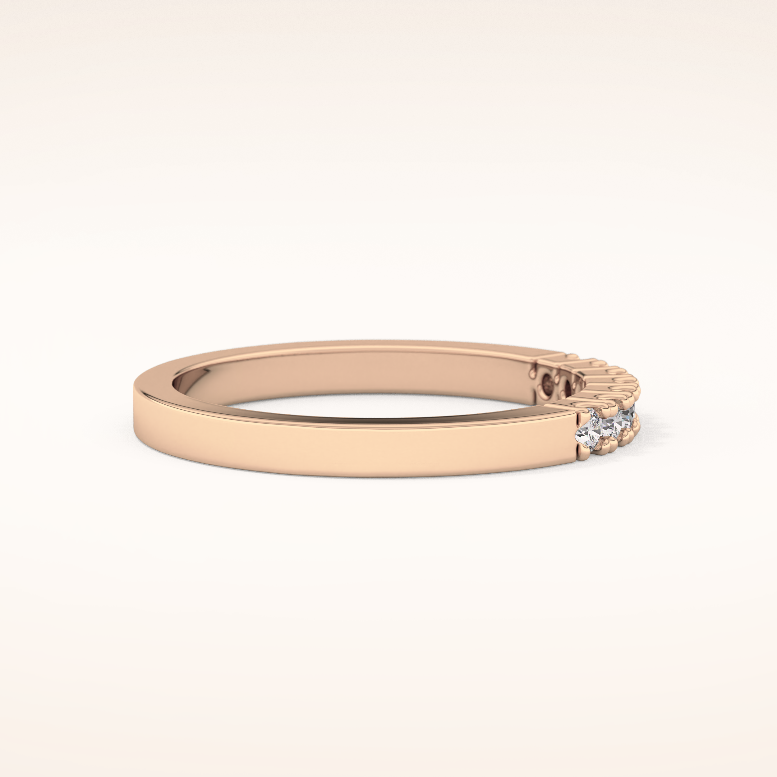 0.24 TCW Round Shaped Moissanite Multi Stone Wedding Band