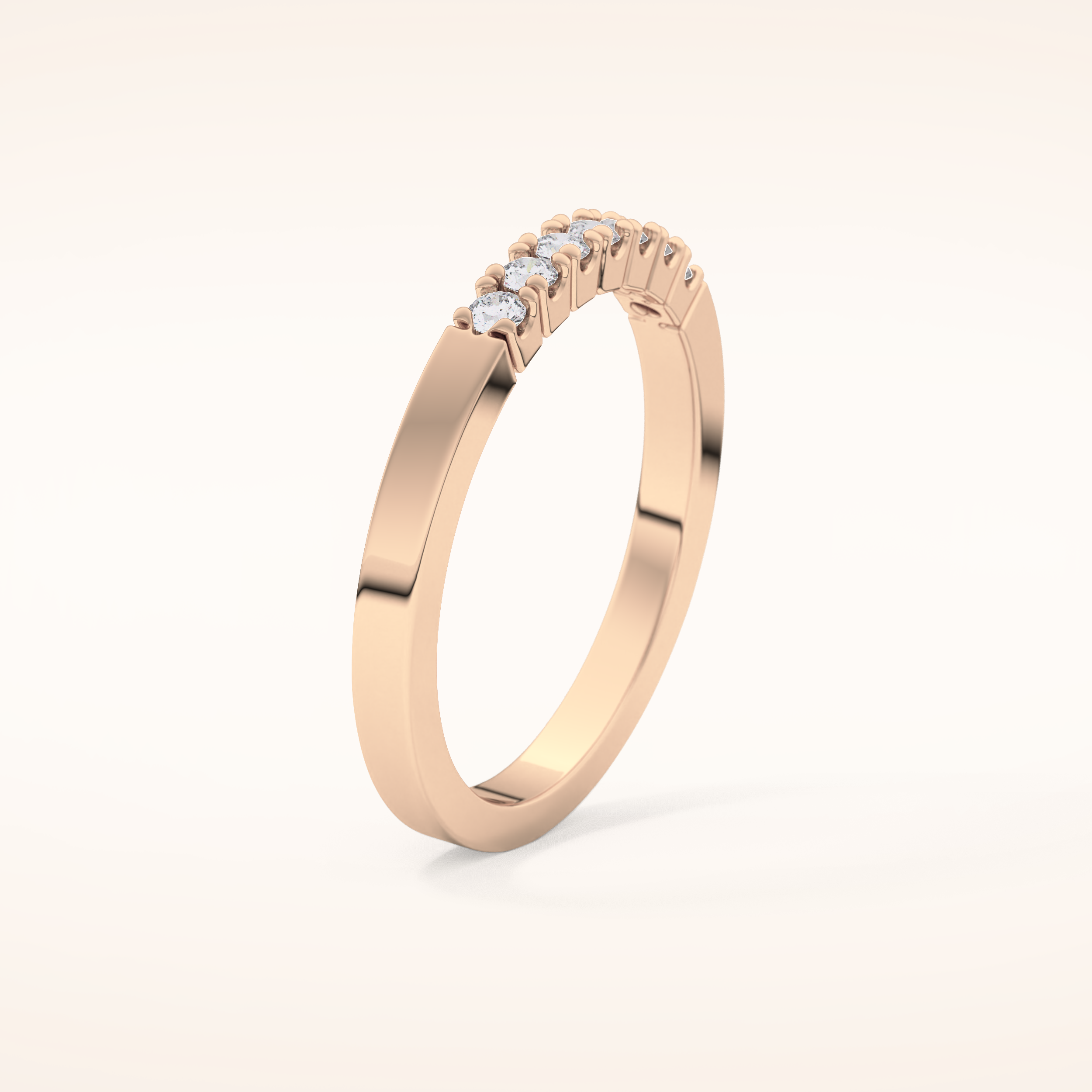 0.24 TCW Round Shaped Moissanite Multi Stone Wedding Band