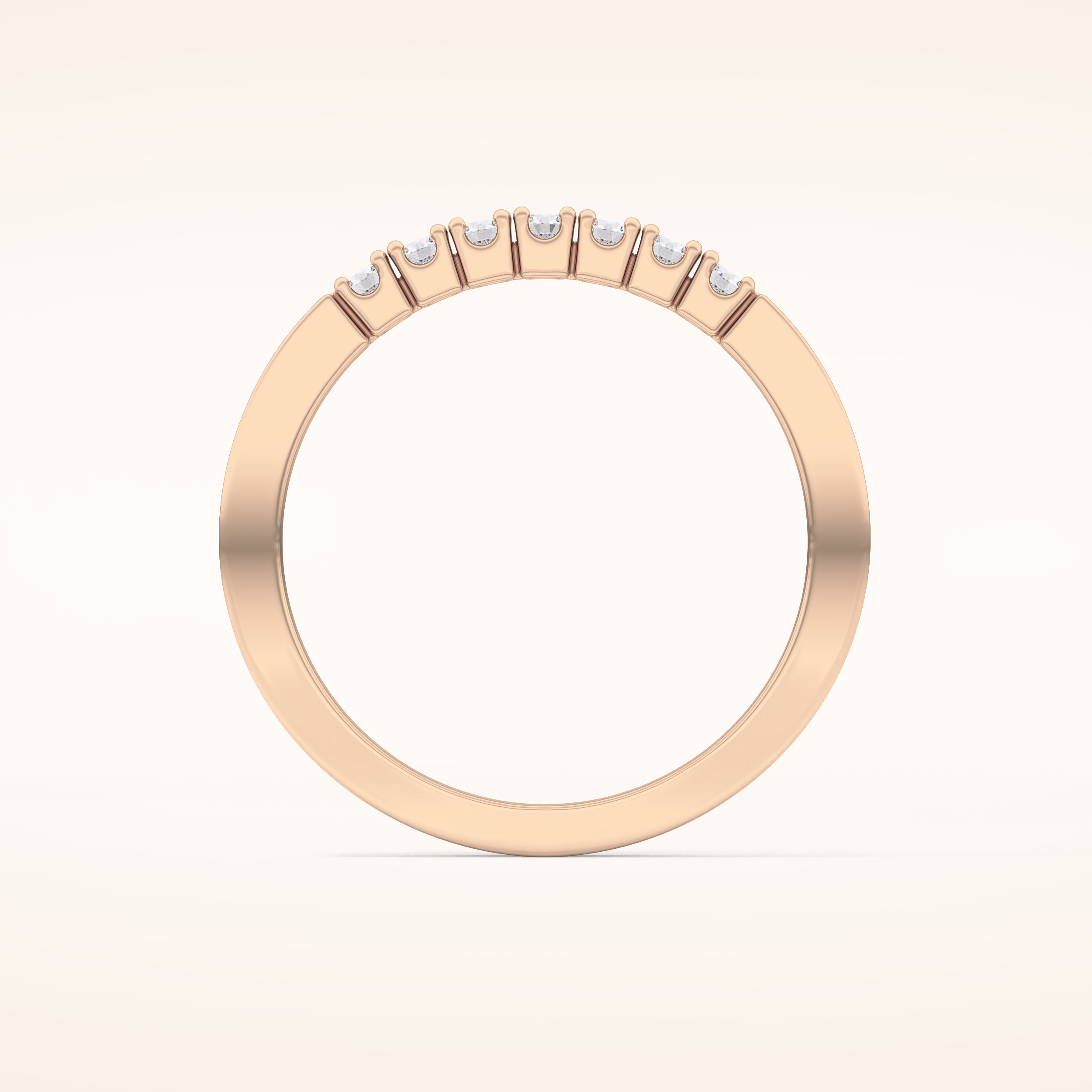0.24 TCW Round Shaped Moissanite Multi Stone Wedding Band