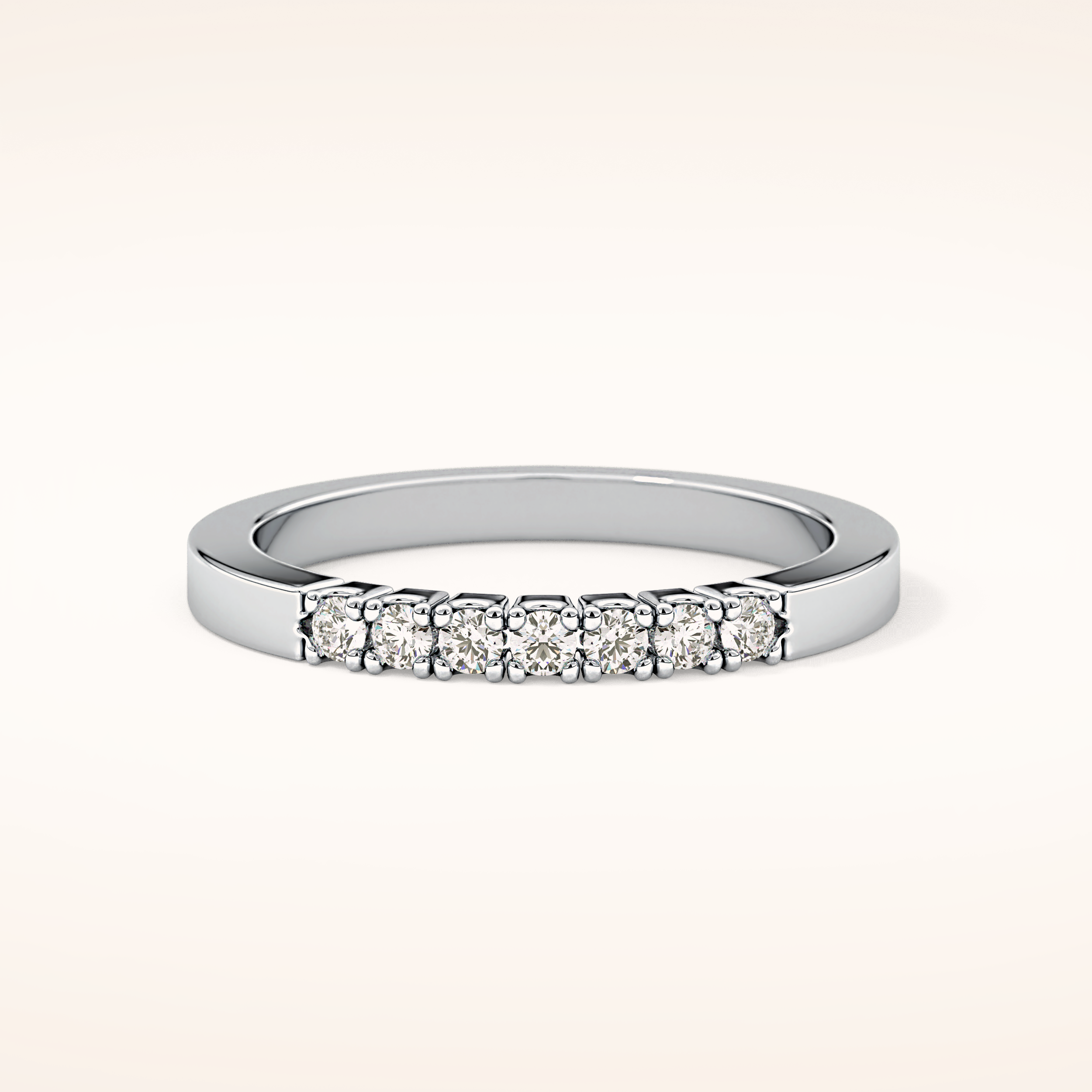 0.24 TCW Round Shaped Moissanite Multi Stone Wedding Band
