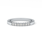 Multi Stones Wedding Band with 0.24 TCW Round Cut Moissanite – Yellow, White, or Rose Gold