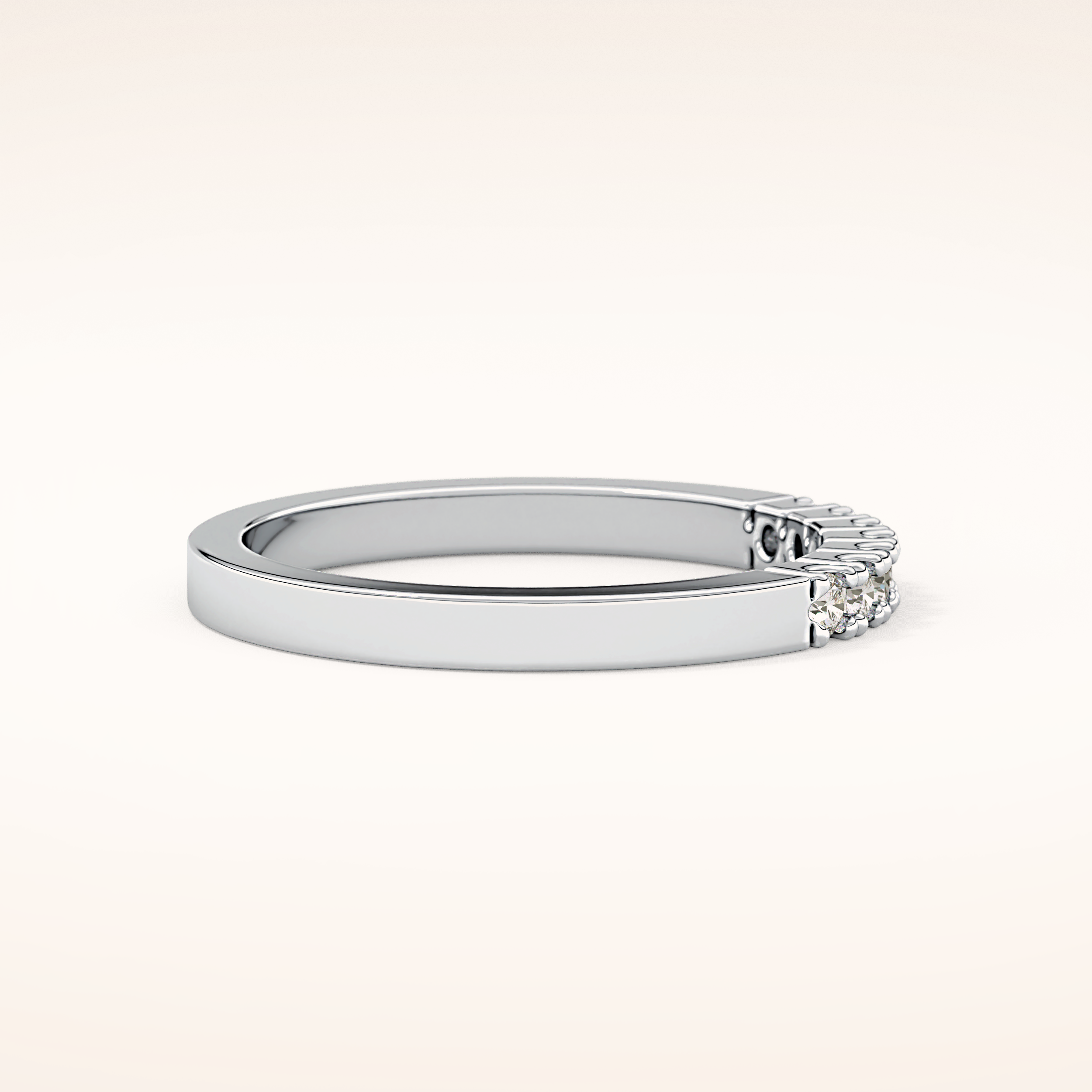 0.24 TCW Round Shaped Moissanite Multi Stone Wedding Band