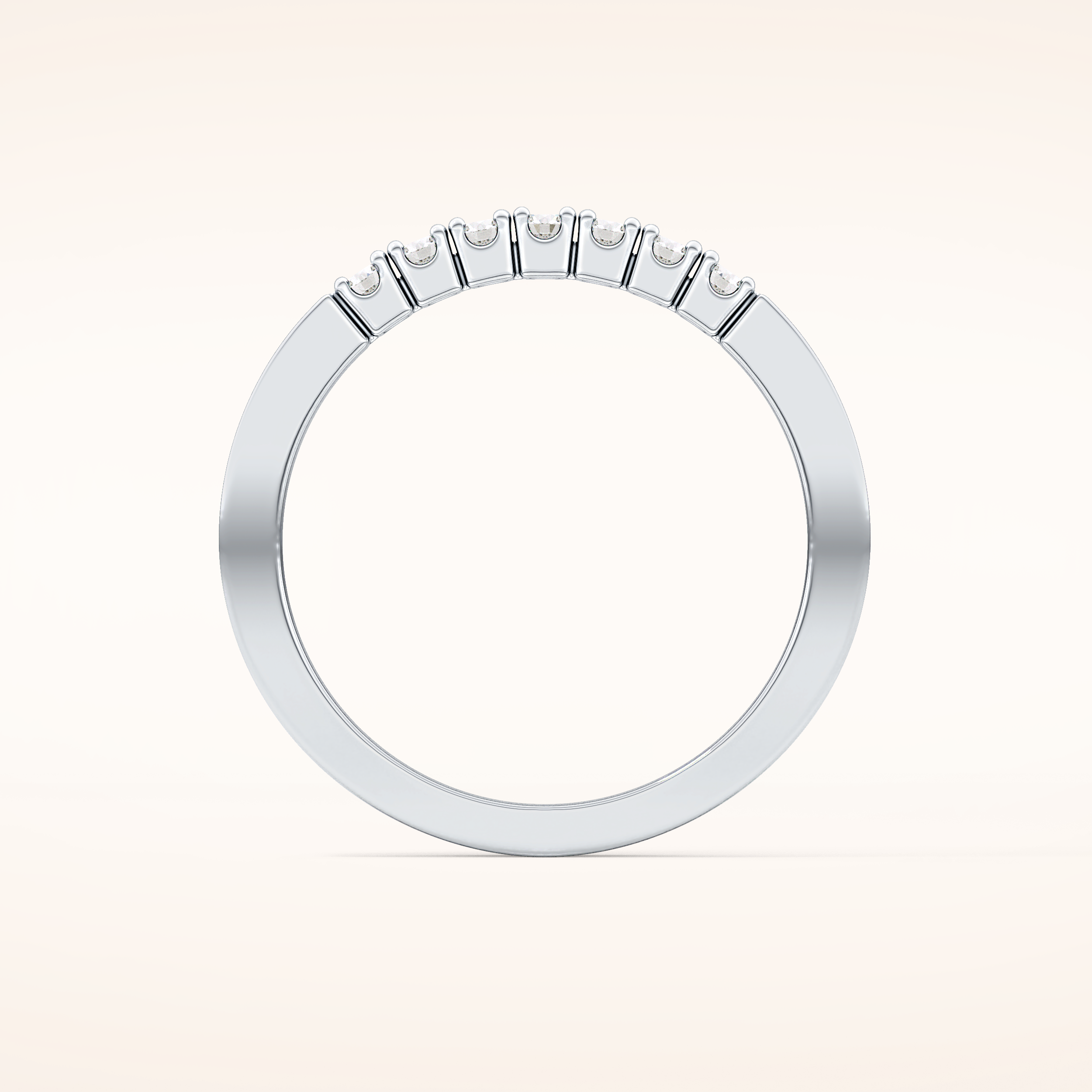 0.24 TCW Round Shaped Moissanite Multi Stone Wedding Band