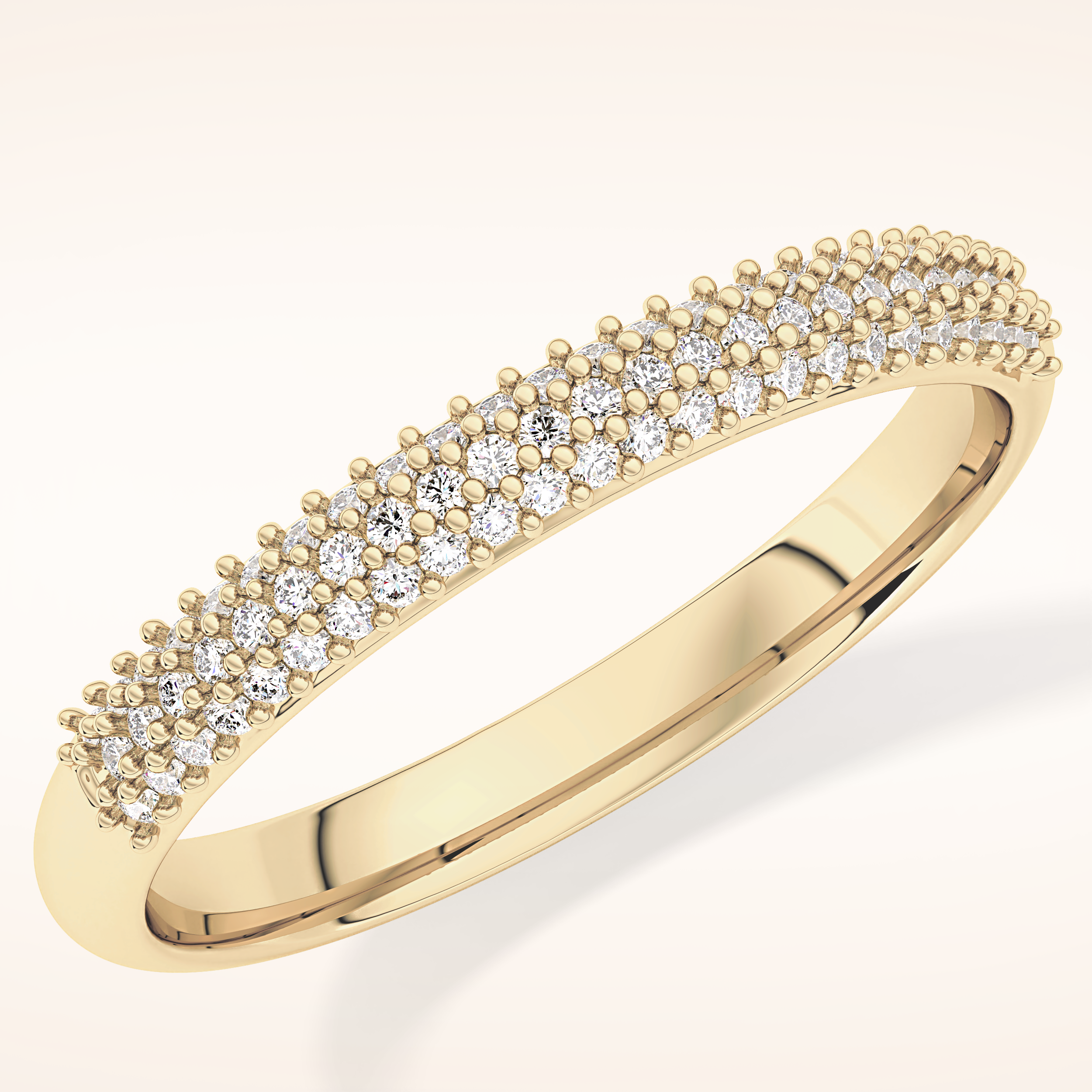 0.27 TCW Round Shaped Moissanite Half Eternity Wedding Band