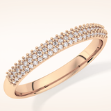 0.27 TCW Round Shaped Moissanite Half Eternity Wedding Band