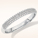 0.27 TCW Round Shaped Moissanite Half Eternity Wedding Band