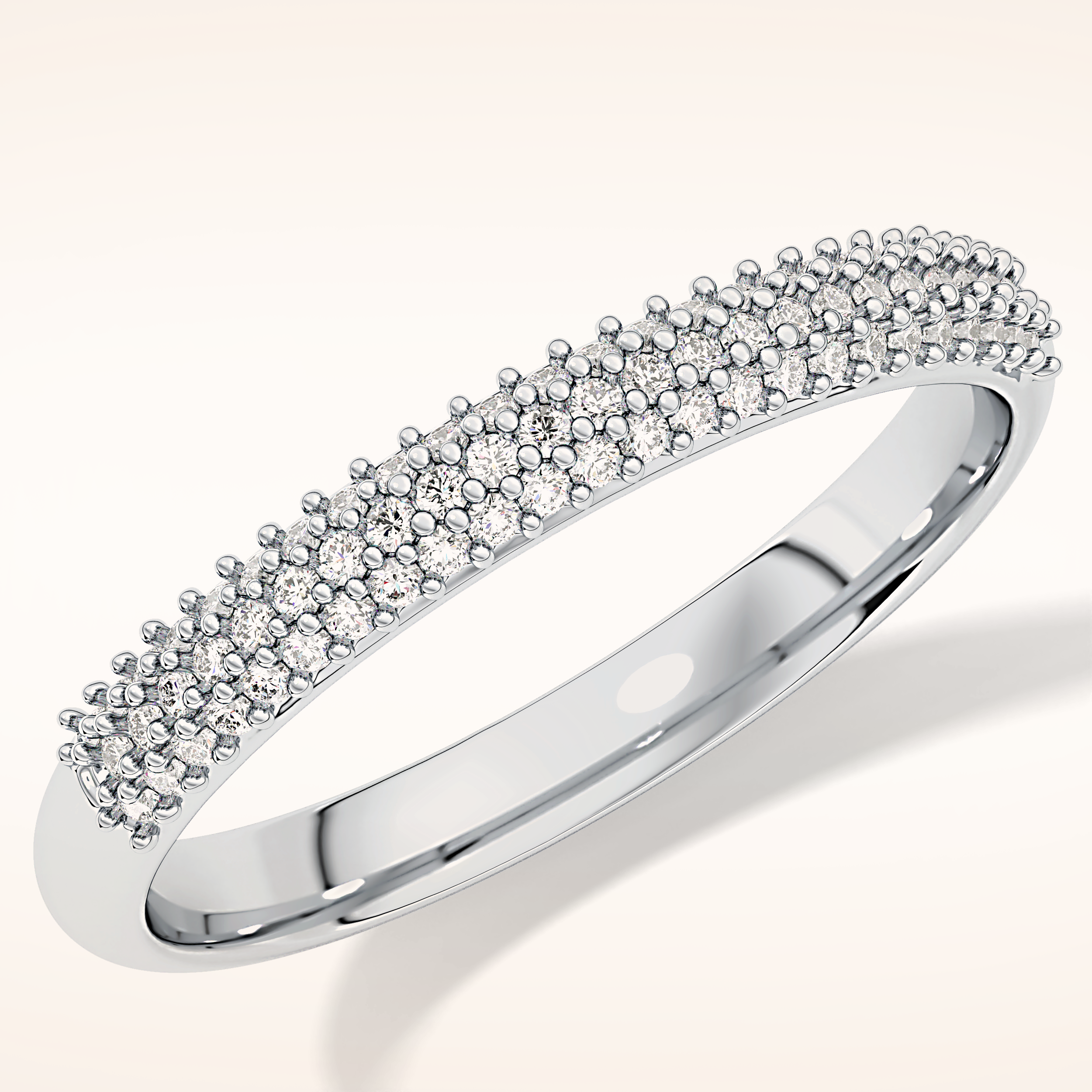 0.27 TCW Round Shaped Moissanite Half Eternity Wedding Band