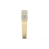Half Eternity Wedding Band with 0.71 TCW Round and Baguette Cut Moissanite – Yellow, White, or Rose Gold