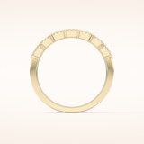 0.71 TCW Round & Baguette Shaped Moissanite Half Eternity Wedding Band