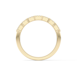 Half Eternity Wedding Band with 0.71 TCW Round and Baguette Cut Moissanite – Yellow, White, or Rose Gold