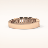 0.71 TCW Round & Baguette Shaped Moissanite Half Eternity Wedding Band