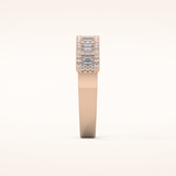 0.71 TCW Round & Baguette Shaped Moissanite Half Eternity Wedding Band