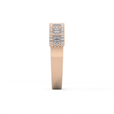 Half Eternity Wedding Band with 0.71 TCW Round and Baguette Cut Moissanite – Yellow, White, or Rose Gold