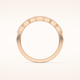 0.71 TCW Round & Baguette Shaped Moissanite Half Eternity Wedding Band