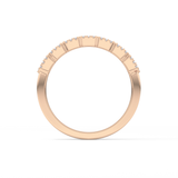 Half Eternity Wedding Band with 0.71 TCW Round and Baguette Cut Moissanite – Yellow, White, or Rose Gold