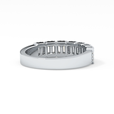 Half Eternity Wedding Band with 0.71 TCW Round and Baguette Cut Moissanite – Yellow, White, or Rose Gold