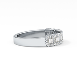 Half Eternity Wedding Band with 0.71 TCW Round and Baguette Cut Moissanite – Yellow, White, or Rose Gold