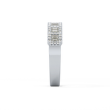 Half Eternity Wedding Band with 0.71 TCW Round and Baguette Cut Moissanite – Yellow, White, or Rose Gold