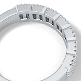 Half Eternity Wedding Band with 0.71 TCW Round and Baguette Cut Moissanite – Yellow, White, or Rose Gold