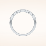 0.71 TCW Round & Baguette Shaped Moissanite Half Eternity Wedding Band
