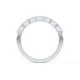 Half Eternity Wedding Band with 0.71 TCW Round and Baguette Cut Moissanite – Yellow, White, or Rose Gold