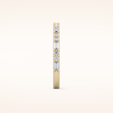 0.70 TCW Round & Baguette Shaped Moissanite Half Eternity Wedding Band