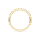 Half Eternity Wedding Band with 0.70 TCW Round and Baguette Cut Moissanite – Yellow, White, or Rose Gold