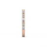 Half Eternity Wedding Band with 0.70 TCW Round and Baguette Cut Moissanite – Yellow, White, or Rose Gold