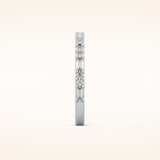 0.70 TCW Round & Baguette Shaped Moissanite Half Eternity Wedding Band