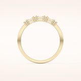 0.22 TCW Round & Baguette Shaped Moissanite Half Eternity Wedding Band