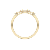 Half Eternity Wedding Band with 0.22 TCW Round and Baguette Cut Moissanite – Yellow, White, or Rose Gold
