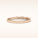 0.22 TCW Round & Baguette Shaped Moissanite Half Eternity Wedding Band