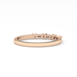 Half Eternity Wedding Band with 0.22 TCW Round and Baguette Cut Moissanite – Yellow, White, or Rose Gold