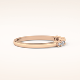 0.22 TCW Round & Baguette Shaped Moissanite Half Eternity Wedding Band