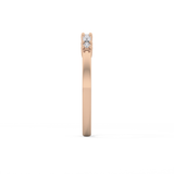 Half Eternity Wedding Band with 0.22 TCW Round and Baguette Cut Moissanite – Yellow, White, or Rose Gold