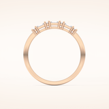 0.22 TCW Round & Baguette Shaped Moissanite Half Eternity Wedding Band
