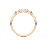 Half Eternity Wedding Band with 0.22 TCW Round and Baguette Cut Moissanite – Yellow, White, or Rose Gold