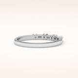 0.22 TCW Round & Baguette Shaped Moissanite Half Eternity Wedding Band
